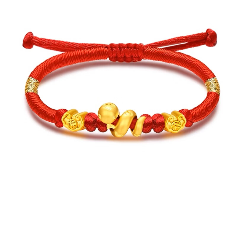  IOCN老凤凰足金999五帝钱币黄金卷卷蛇手链礼物 