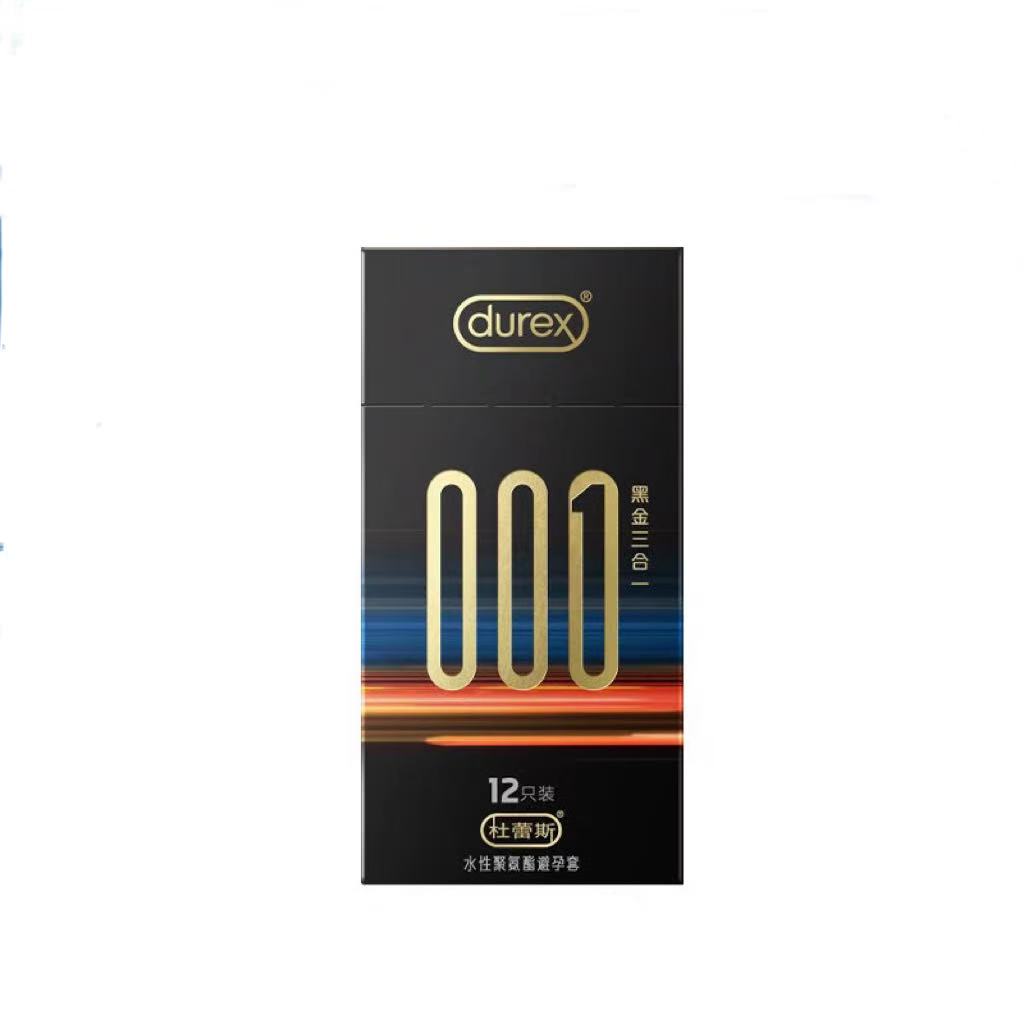 杜蕾斯 避孕套安全套超薄001黑金三合一12只